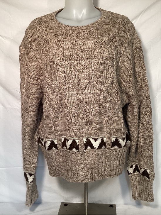 Polo Ralph Lauren Sweaters - Polo Ralph Lauren Women’s Cable Knit Sweater Aztec Design Trim Size XL
